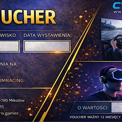 Voucher Podarunkowy Cyberis – VR Arena & SimRacing