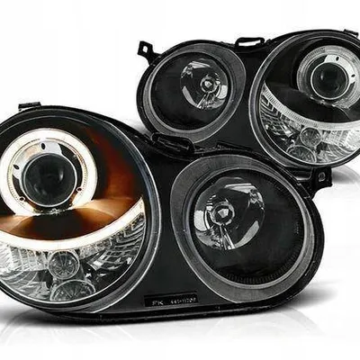 Reflektory przednie VW Polo 9N BLACK RINGI