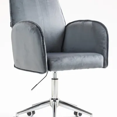 FOTEL HR280K GRAFITOWY WELUR CHROMOWANA PODSTAWA