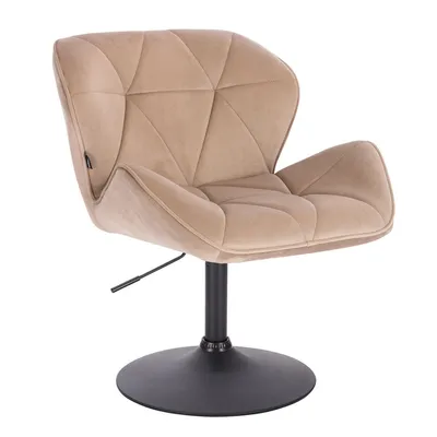 FOTEL HR111N LATTE WELUR CZARNA PODSTAWA