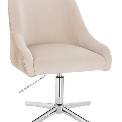 FOTEL HR920CROSS KREMOWY WELUR CHROMOWANA PODSTAWA