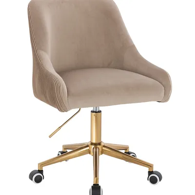 FOTEL HR920K LATTE WELUR ZŁOTA PODSTAWA