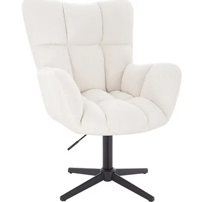 FOTEL HR650CROSS KREMOWY BARANEK CZARNA PODSTAWA