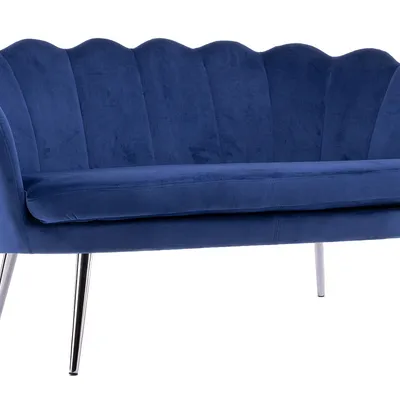 SOFA FREY CIEMNE MORZE CHROMOWANE NOGI