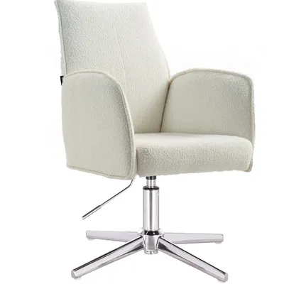 FOTEL HR280CROSS KREMOWY BARANEK CHROMOWANA PODSTAWA