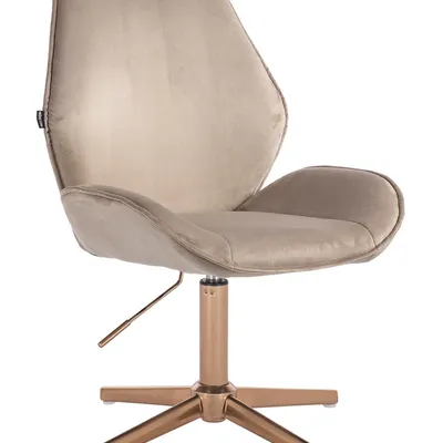 FOTEL HR350CROSS LATTE WELUR ZŁOTA PODSTAWA