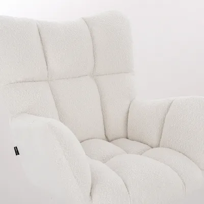 FOTEL HR650W KREMOWY BARANEK CHROMOWANA PODSTAWA