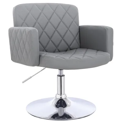 FOTEL HR802N SZARY CHROMOWANA PODSTAWA