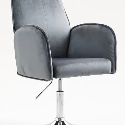 FOTEL HR280N GRAFITOWY WELUR CHROMOWANA PODSTAWA