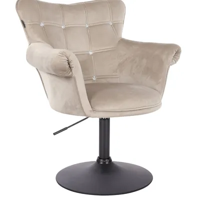 FOTEL HR804CN LATTE WELUR CZARNA PODSTAWA