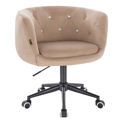 FOTEL HR333CK LATTE WELUR CZARNA PODSTAWA