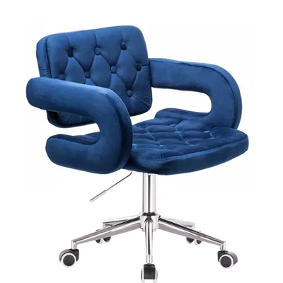 HOKER HR8403K CIEMNE MORZE WELUR CHROMOWANA PODSTAWA
