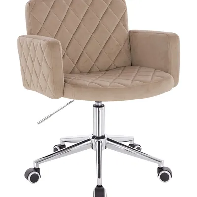 FOTEL HR802K LATTE WELUR CHROMOWANA PODSTAWA