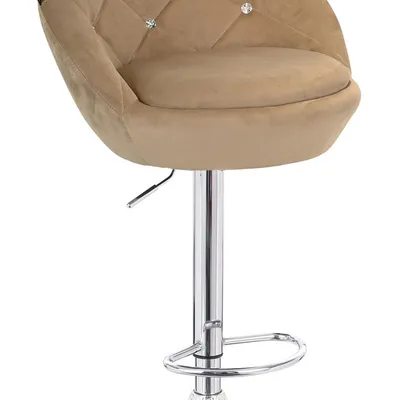 FOTEL HR948W LATTE WELUR CHROMOWANA PODSTAWA