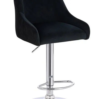 FOTEL HR920W CZARNY WELUR CHROMOWANA PODSTAWA