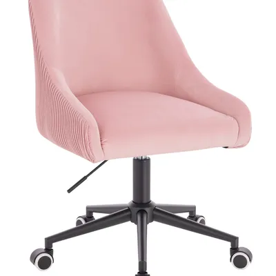 FOTEL HR920K PUDROWY RÓŻ WELUR CZARNA PODSTAWA
