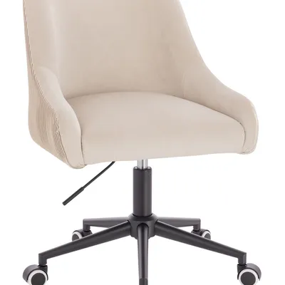 FOTEL HR920K KREMOWY WELUR CZARNA PODSTAWA