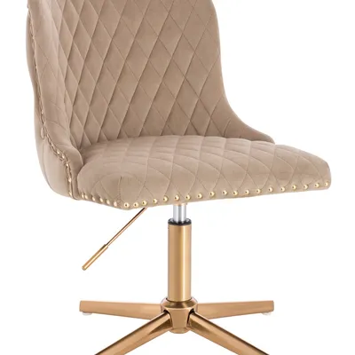 FOTEL HR940CROSS LATTE WELUR ZŁOTA PODSTAWA