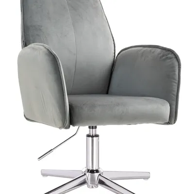 FOTEL HR280CROSS STALOWY WELUR CHROMOWANA PODSTAWA