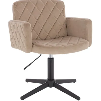 FOTEL HR802CROSS LATTE WELUR CZARNA PODSTAWA
