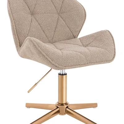 FOTEL HR111CROSS LATTE BARANEK ZŁOTA PODSTAWA