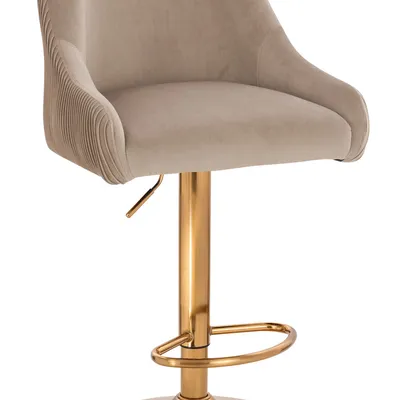 FOTEL HR920W LATTE WELUR ZŁOTA PODSTAWA