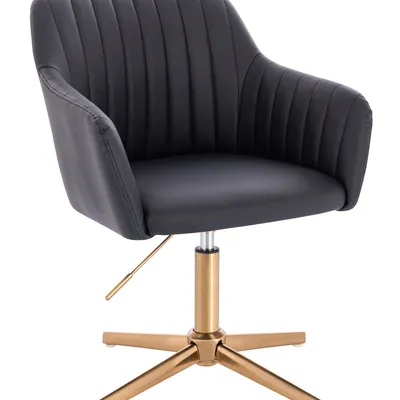 FOTEL HR190CROSS CZARNY ZŁOTA PODSTAWA