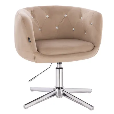 FOTEL HR333CCROSS LATTE WELUR SREBRNA PODSTAWA