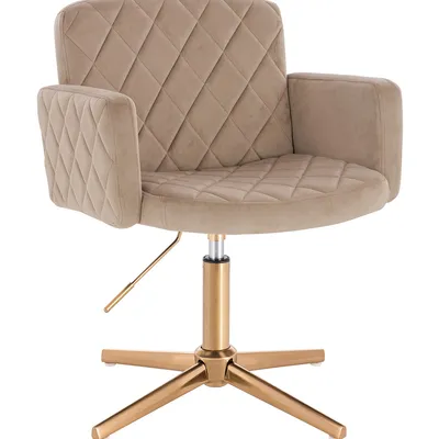 FOTEL HR802CROSS LATTE WELUR ZŁOTA PODSTAWA