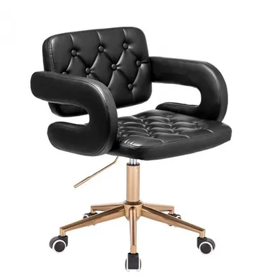 HOKER HR8403K CZARNA SKÓRA ZŁOTA PODSTAWA