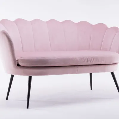 SOFA FREY PUDROWY RÓŻ CZARNE NOGI