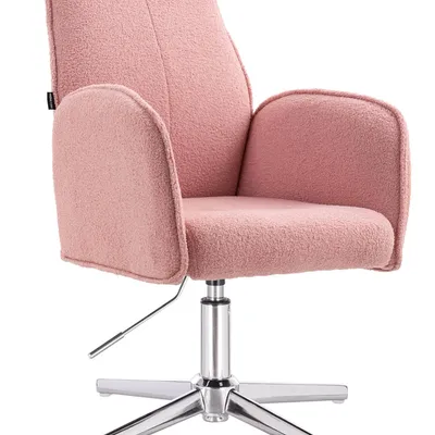 FOTEL HR280CROSS PUDROWY RÓŻ BARANEK CHROMOWANA PODSTAWA