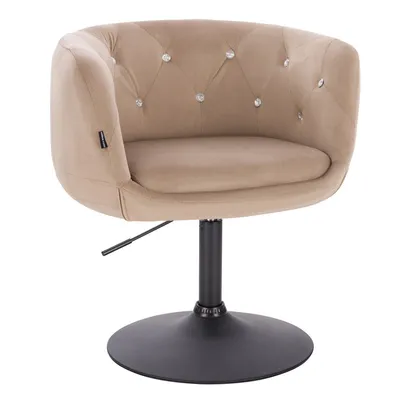 FOTEL HR333CN LATTE WELUR CZARNA PODSTAWA