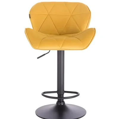 FOTEL HR111W ŻÓŁTY WELUR CZARNY MAT