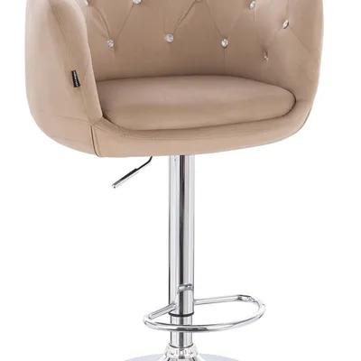 FOTEL HR333CW LATTE WELUR SREBRNA PODSTAWA