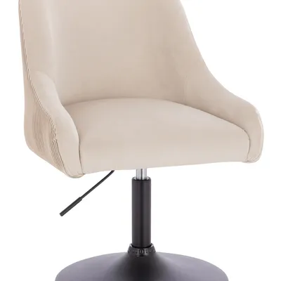 FOTEL HR920N KREMOWY WELUR CZARNA PODSTAWA