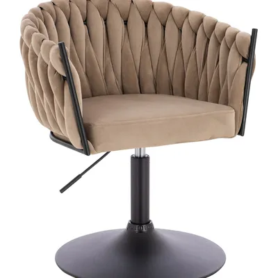FOTEL HR750N LATTE WELUR CZARNA PODSTAWA