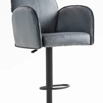 FOTEL HR280W GRAFITOWY WELUR CZARNA PODSTAWA