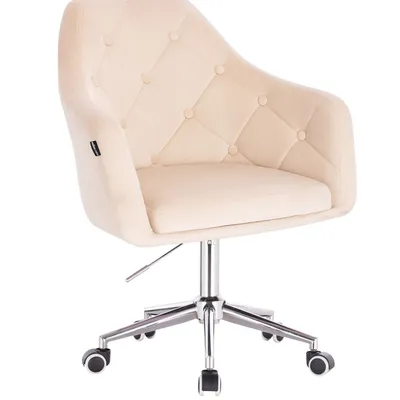 HOKER HR831K KREMOWY WELUR CHROMOWANA PODSTAWA