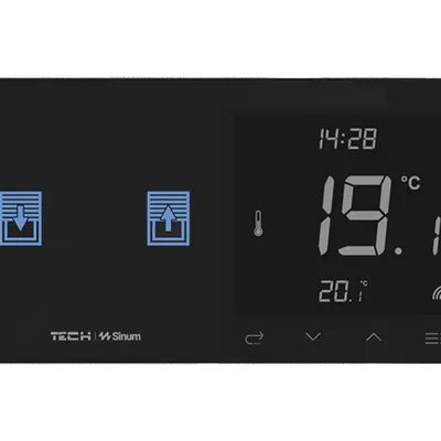 Regulator pokojowy + włącznik ROLET WZR-02L - LEWA Czarny bezprzewodowy TECH WTP