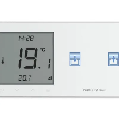 Regulator pokojowy + włącznik ROLET WZR-02mP - PRAWA Biały przewodowy Sinum SBUS