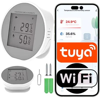 Czujnik temperatury i wilgotności – WiFi Tuya z ekranem LCD i zasilaniem USB-C