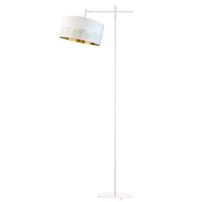 Biała lampa stojąca na wysięgniku regulowanym MELTON GLAM