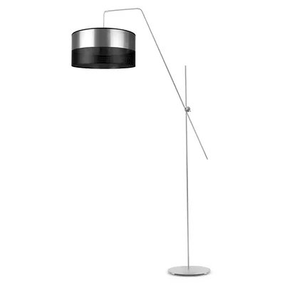 Srebrna regulowana lampa podłogowa BILBAO GLAM