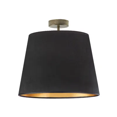 Designerska lampa sufitowa do salonu KAIR VELUR - kolor czarny ze złotym wnętrzem