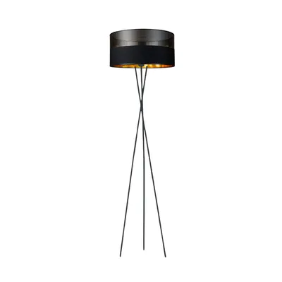 Lampa podłogowa czarna do czytania PARYŻ GLAM na 3 nogach