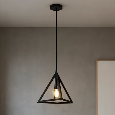 Pojedyncza lampa wisząca czarna z metalu UNA do kuchni