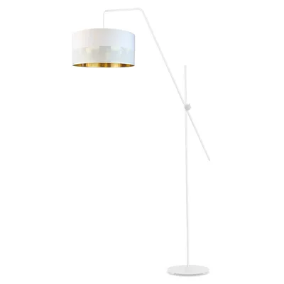 Biała regulowana lampa podłogowa BILBAO GLAM