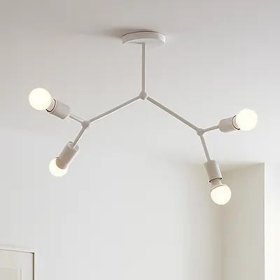 Geometryczna lampa sufitowa z 4 punktami światła LED GALAXY w klasycznej bieli