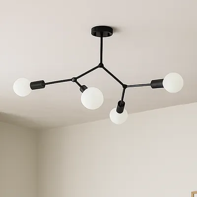 Czarna lampa sufitowa LED GALAXY z 4 punktami światła